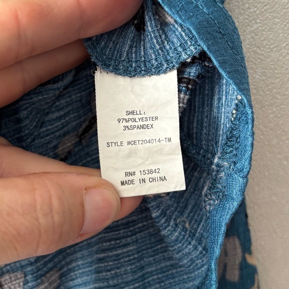 Melloday | Blue floral long sleeve blouse | Women’s XL - Picture 5 of 5